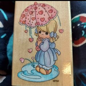 1996 Precious Moments Stampendous UM006 Shower of Love Rubber Stamp